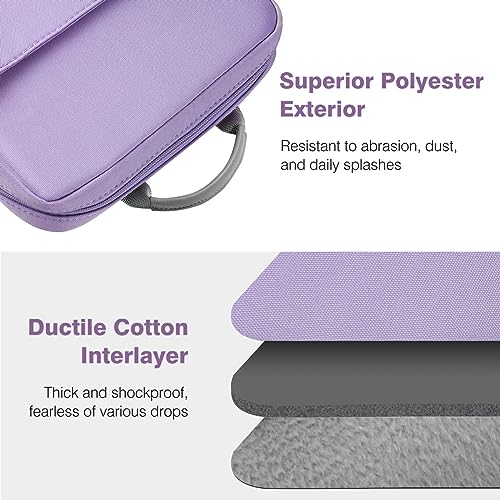 Image of Dadanism 9-11 Inch Tablet Sleeve Bag Carrying Case with Shoulder Strap for iPad (A16) 11 inch, iPad 10th Gen 10.9 inch, iPad Air M4 /Pro M5 11 inch, iPad 9 /8 /7th 10.2 inch, Galaxy Tab A11+ Plus 11 inch, Grey Purple