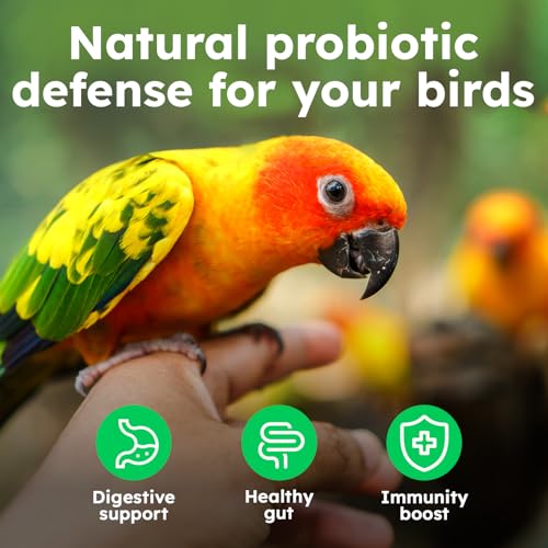 Avian Probiotics for Birds & Parrots – Digestive & Gut Health Support Powder with Prebiotics (FOS), 6-Strain Formula for Parrots & Pet Birds (120 Servings) - Image 2