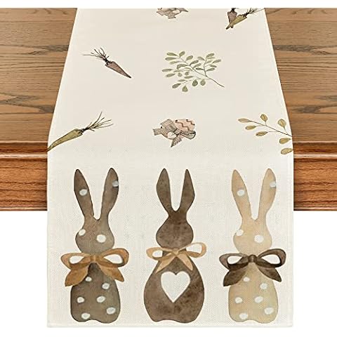 Artoid Mode Hase Karotten Frohe Ostern Tischläufer Cover