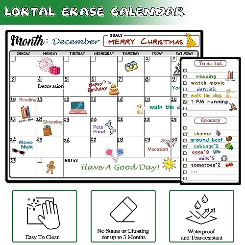 Magnetic Dry Erase Refrigerator Calendar with Markers - 15\" x 11\" Monthly Fridge Calendar and Today List, Fridge Whiteboard with Back Magnet - Thumbnail 5