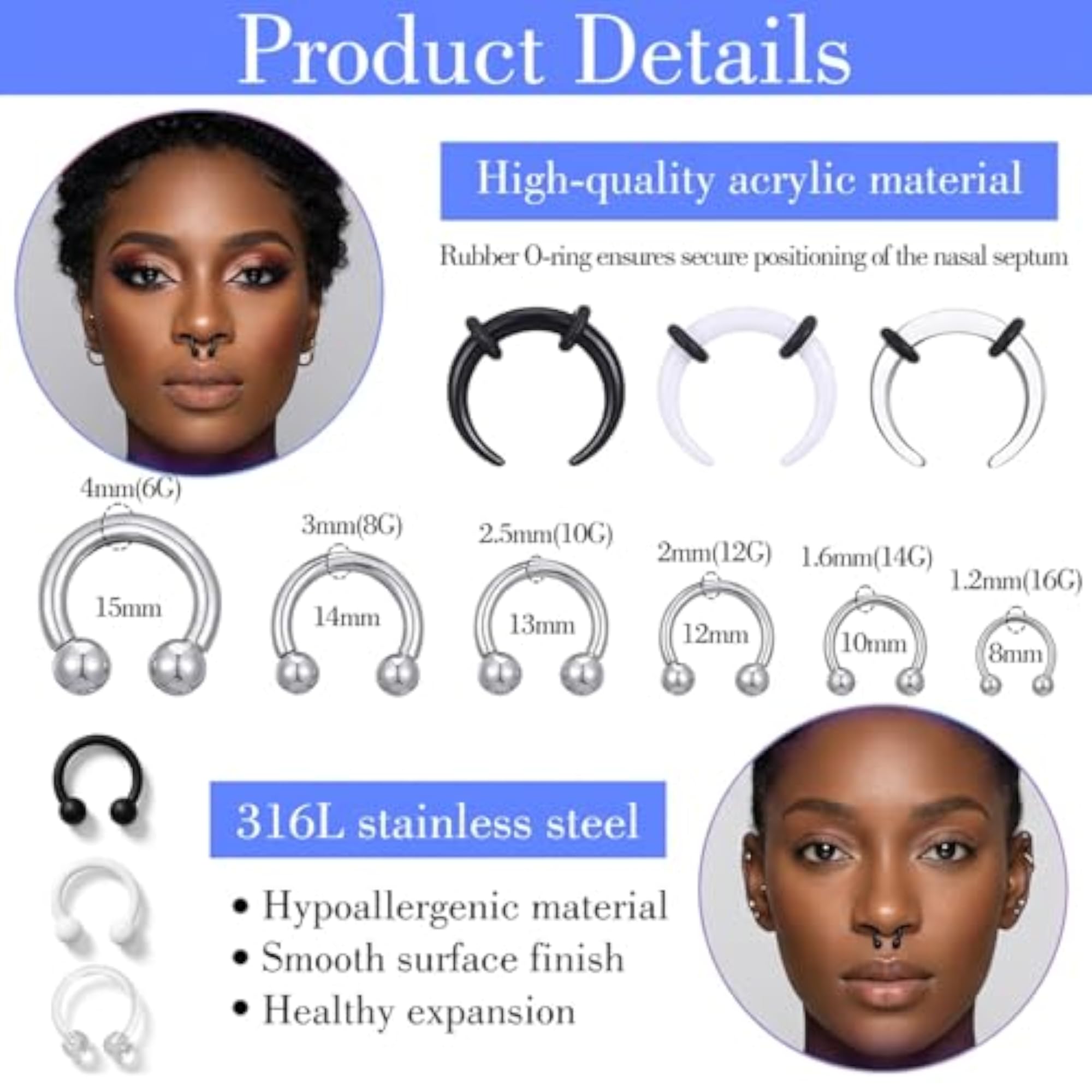 24Pcs Septum Stretching Kit