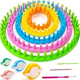MCPINKY 12PCS Knitting Loom Set, Round Knitting Looms with Pom Pom Makers Hook for Hat Scarf Shawl Sweater Socks