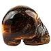 mookaitedecor 1 Inch Tiger's Eye Crystal Skull Sculpture Set of 5, Hand Carved Gemstone Statue Figurine Collectible Healing Reiki