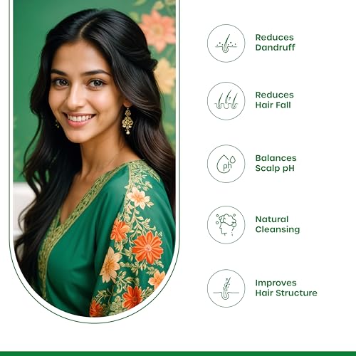 Image of Ayurvedic Hair Mask for All Hair Types | Natural & Chemical-Free Hair Pack with Amla, Bhringraj, Shikakai, Hibiscus | For Hair Growth, Strength, Conditioning & Frizz Control - 1 Count