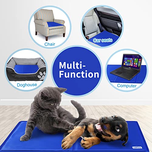 Nobleza - Kühlmatte Hunde Selbstkühlend Ungiftige Gelauflagen Welpe Katzenbett Kühlmatratze im Sommer, 65 * 50cm, Blau, M