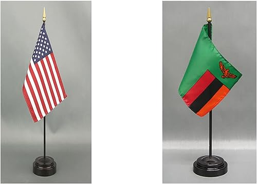 Miniatura 15 de Juego de banderas de escritorio de Afganistán, hecho en Estados Unidos, de rayón de 4 x 6 pulgadas, escritorio de oficina y pequeñas banderas
