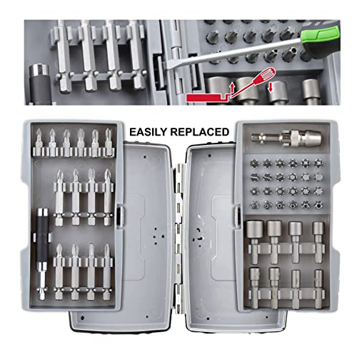 Geinxurn 59 Pieces S2 Steel Screwdriver And Nut Driver Bit Set With Storage Case Impact Magnetic Screw Guides Quick Change Holder For Drill Drive #TOP1