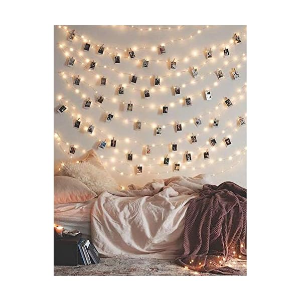 33Ft Photo Clip Fairy Lights with 50 Clips LECLSTAR 100 LED String