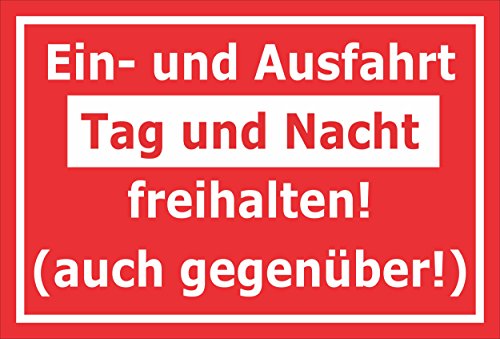 Melis-Folienwerkstatt Schild EIN- und Ausfahrt freihalten - 45x30cm - 3mm Aluverbund – 20 VAR S00245-344-D