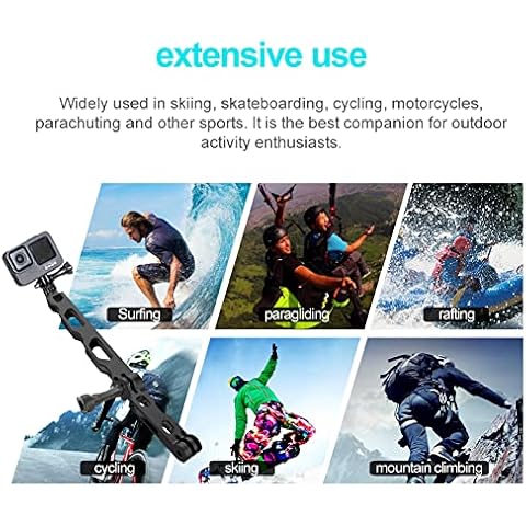 MEKNIC Action Camera Extension Arm Metal Pole Tripod Mount Helmet Stick Rod Mount Compatible with GoPro Hero 10/9/8/7/6/5 Black, Insta360 One R 360 VR Edition/AKASO/DJI OSMO Action/YI etc(6.5") Cover