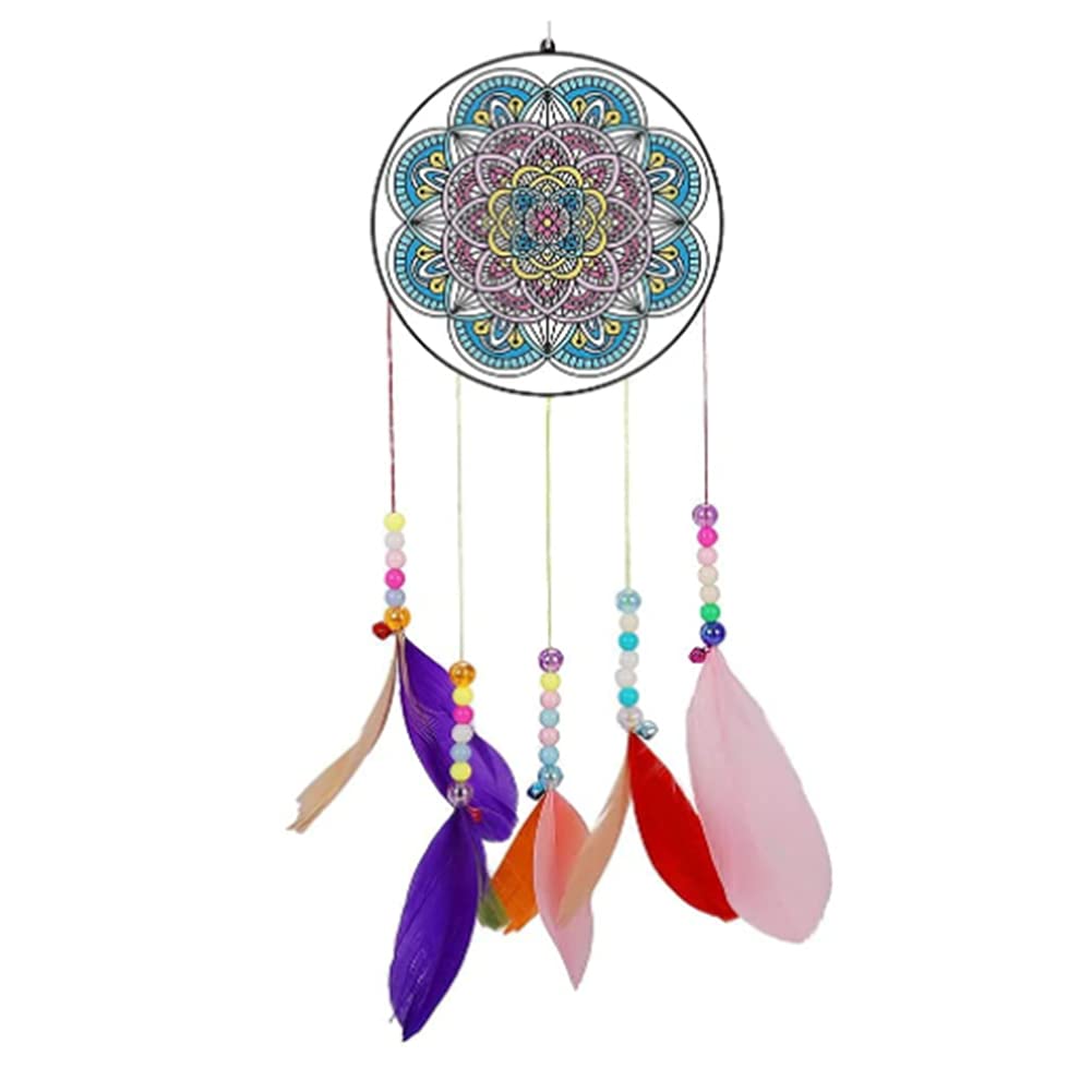 5D Diamond Painting Wind Chime Dream Catcher Kits DIY Outdoor Garden Decor Gifts Handmade Wall Hanging Home Decoration Ornament Christmas Festival Craft Gift (Mandala 32) โ image 1