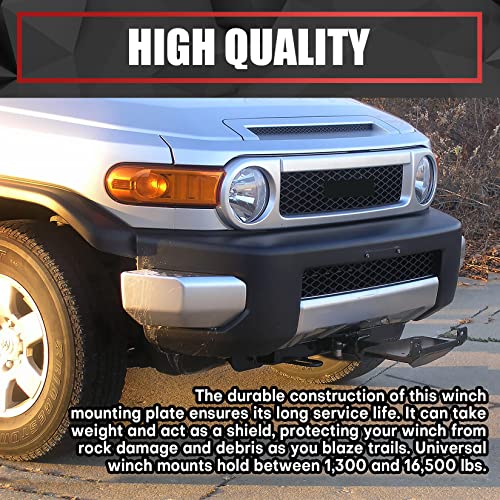 Viagl Universal Trailer Hitch Winch Mounting Plate With 2'' Receiver , Winch Bracket Winch Mounting Plate For Atv Utv Winch Bracket Mounting Bracket, Black, (Vg013) #TOP4