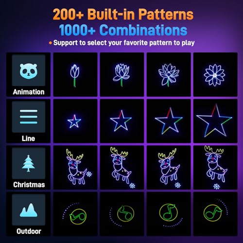 Image of Portable APP Controlled Laser Projector Support Custom Drawing Text Playback Personalized Programming, 3D Animation Laser Light with Sound Active DMX Mode for Stage DJ Party Events