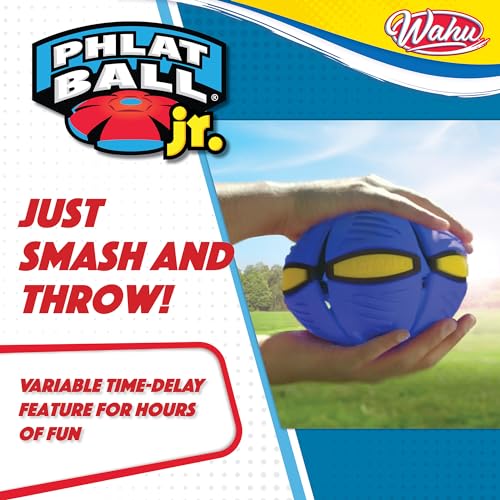 Wahu - PHLAT BALL Junior - Blau - Mini Faltbare Wurfscheibe - Outdoor-Spiele für Kinder ab 5 Jahren - Innovative Ball 10,2cm, Frisbee 15,2cm - Outdoor-Spiele für 2+ Spieler - Mini-Reiseversion
