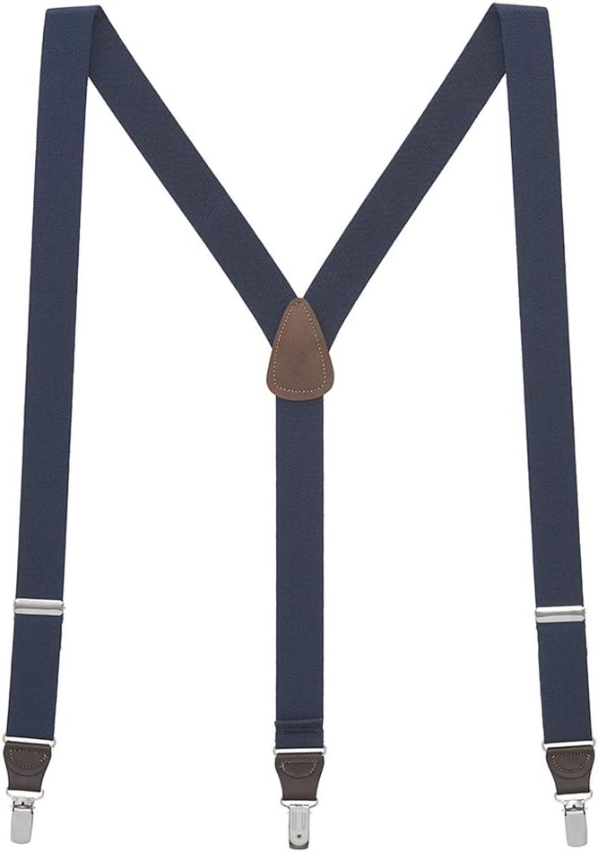 Suspender Store Solid Color Suspenders - 1.25-Inch Wide Elastic - Y-Back - Clip - 16 Colors & 3 Sizes