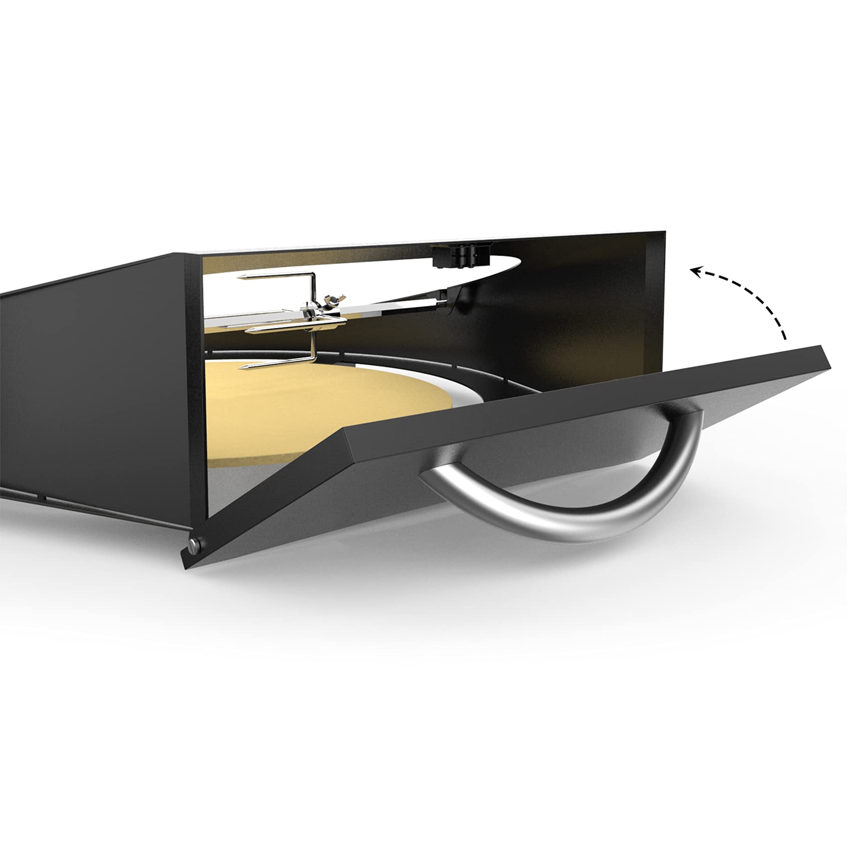 Kit Rôtissoire Et Pizza Onlyfire BRK-6064 Pour Big Green Egg - Moteur électrique, Broche Et Pierre à Pizza Inclus