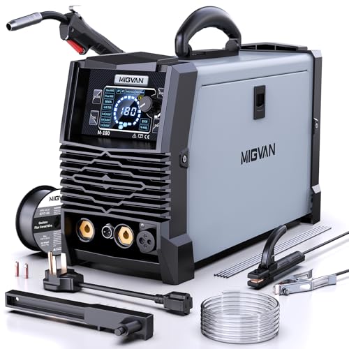 Image of 180A MIG Welder Machine, 110V /220V Dual Voltage Gas /Gasless Flux Core /Lift TIG /Stick /Spool Gun 5-in-1 Synergic Welding with 2T /4T, Portable Welders for Beginner, DIYers & Professionals