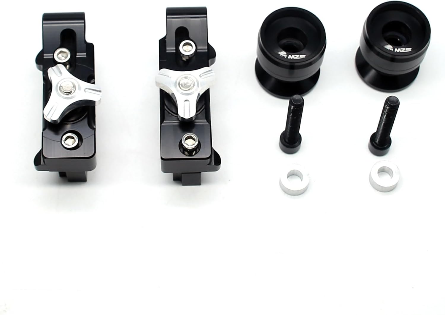 MZS Motorcycle Swingarm Spools Sliders, Rear Wheel Chain Adjuster Block Axle Stand Pick Up Hook Compatible with MT07 MT-07 2014-2024 / FZ07 FZ-07 2014-2017 / XSR700 2016-2024