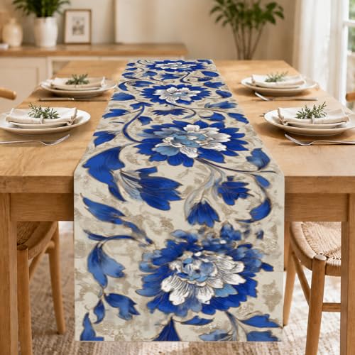 Image of Nuxovilar Vintage Floral Table Runner Flax 13x72 in