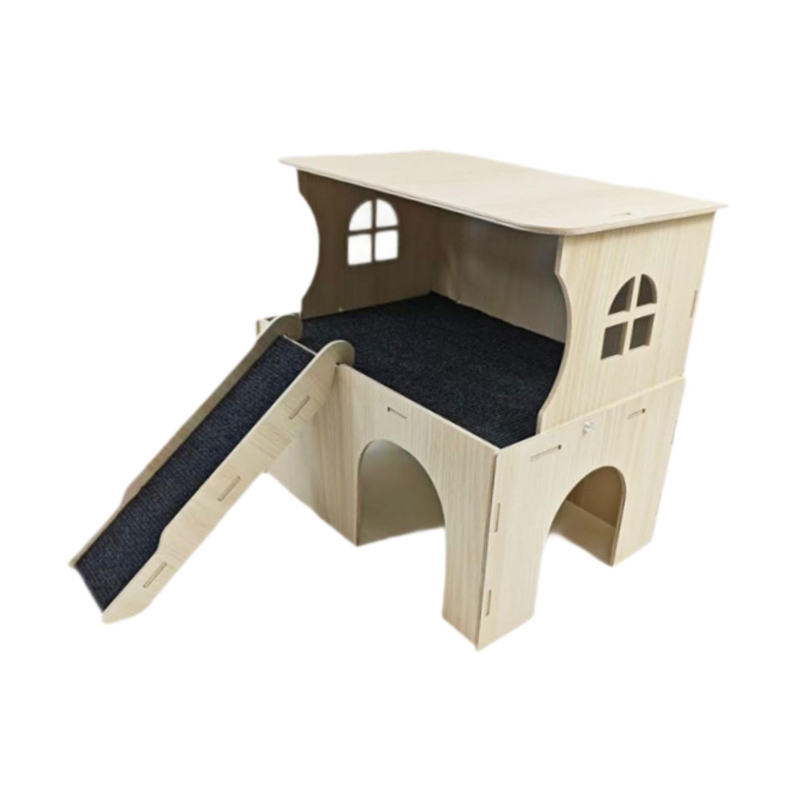 Maison pour Hamsters avec Escalier, Niche, Litière, Habitat pour Lapins, Souris et Hamsters
