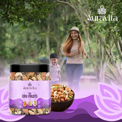 Image of Auravita Mix Dry Fruit 100gm | Healthy Mixed Nuts and Seed with Almonds, Cashews, Dates, Pumpkin Seeds, Candied Amla | Reusable Jar Pack Of 1