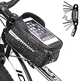 bolsa herramientas bicicleta cuadro 🚴【Material impermeable】: Yolistar de bolsa cuadro bicicleta está hecha de materiales impermeables PU de alta calidad, para que no tenga que preocuparse del entorno mojado o de una tormenta súbita ¡y pueda disfrutar de su paseo en bicicleta