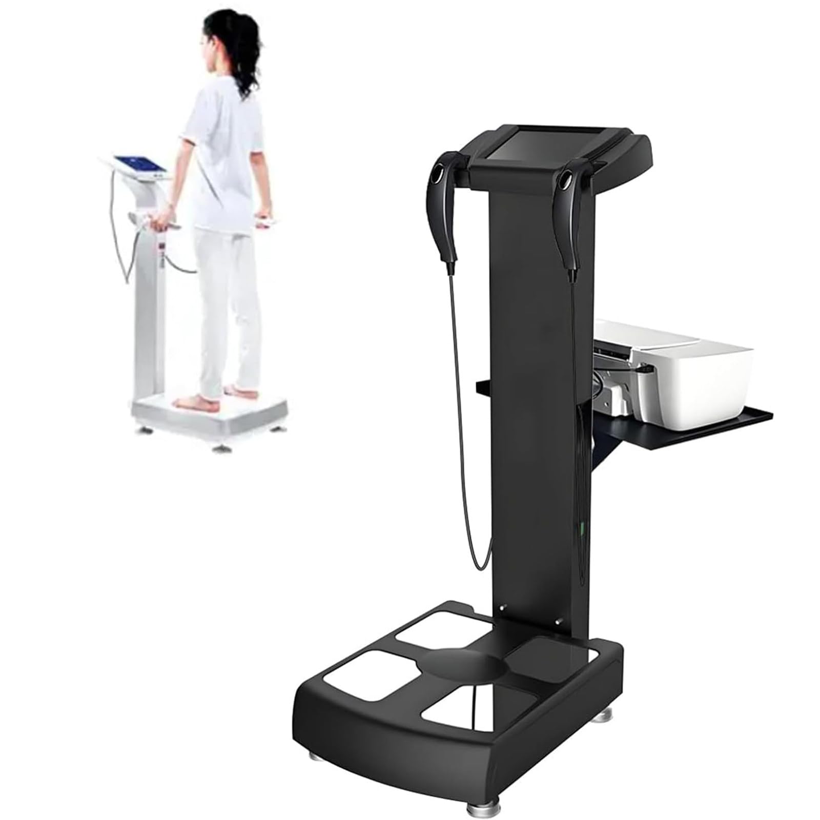 Analizzatore di Composizione Corporea Intelligente con Schermo HD Touch da 8 Pollici, Analizzatore di Bioimpedenza, Misurazione Precisa di Grasso, IMC, Peso E Massa Muscolare Black