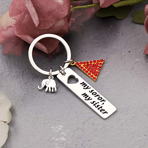 AKTAP D Sorority Paraphernalia Gift My Soror My Sister Elephant Charm Keychain Jewelry Greek Sorority Sisterhood Gift (Soror Sister keychain)2
