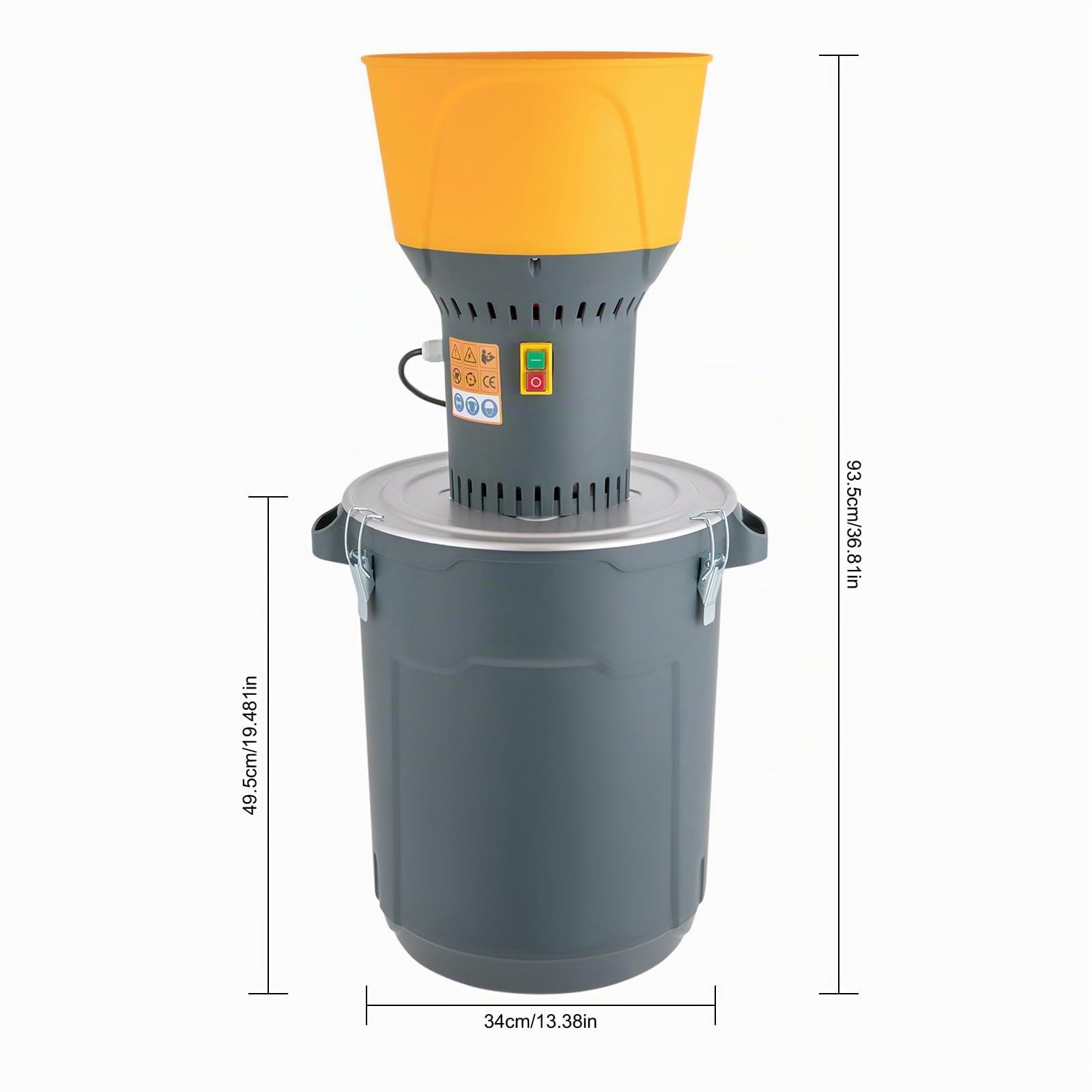 Moulin à céréales électrique, 1000 W, broyeur pour grains, récipient de 50 l, 5 tamis de broyage (2 mm à 8 mm) pour maïs, blé et épices - Puissant, sûr et facile à utiliser