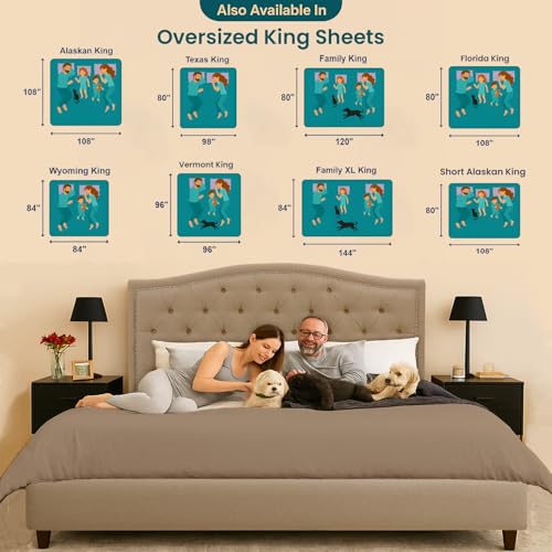 Image of SGI bedding 144 inchx84 inch 4 Pc Family XL Sheet Set 600 TC 18 inch Deep, Taupe