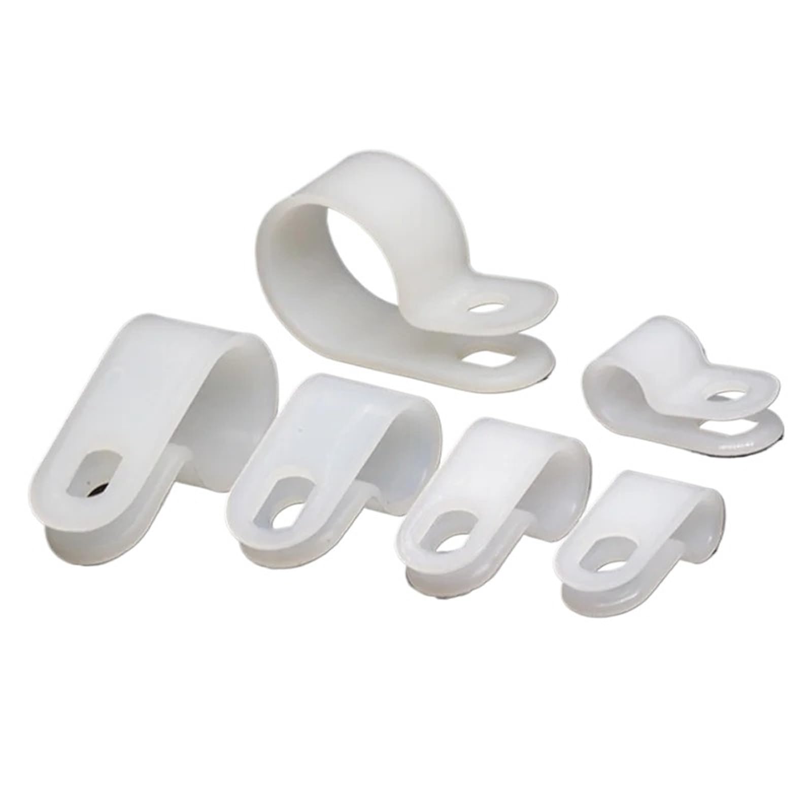 100PCS Cable Clips Thickened Wire Fixing Clip Nylon Clamp 1/4" Plastic White Hose Fasteners Mount Dia 3.2-19.4mm für Schreibtisch(0)