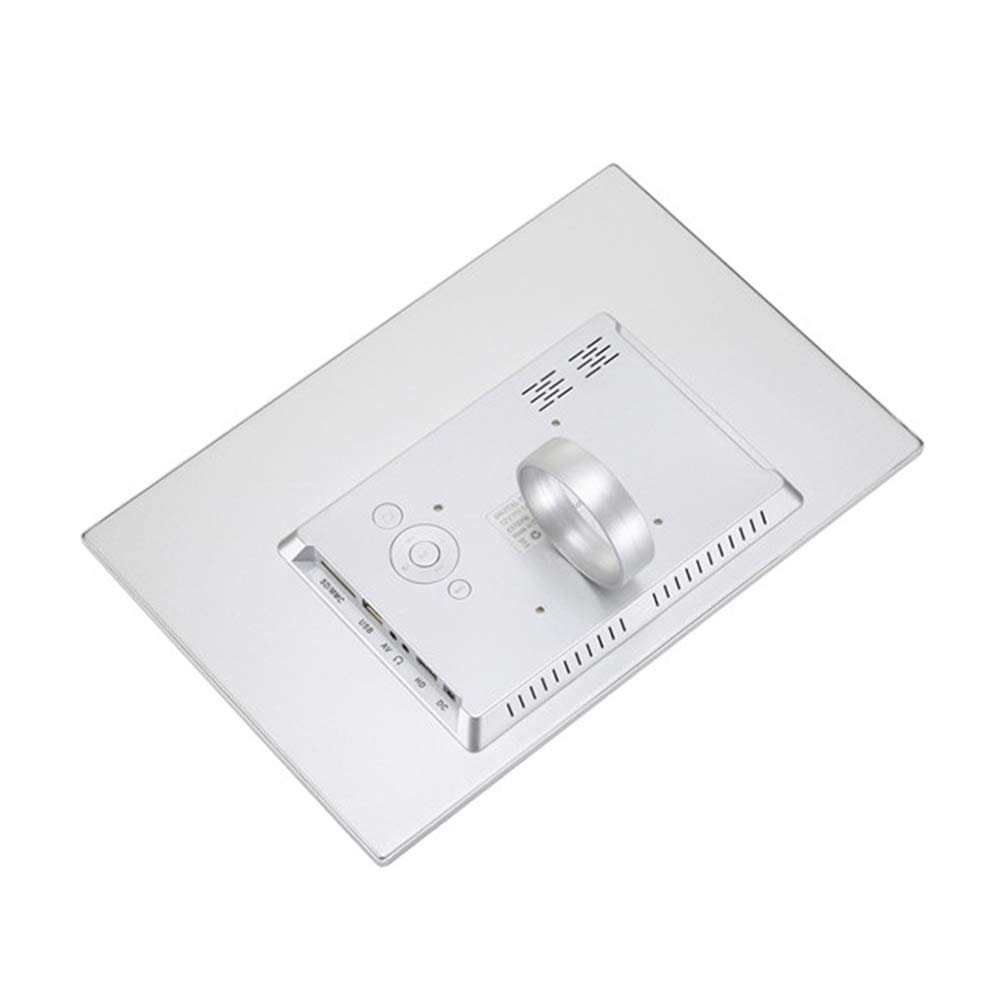Ultracienki metalowy album fotograficzny, elektroniczna ramka na zdjęcia ze stopu aluminium, wielofunkcyjny inteligentny elektroniczny album fotograficzny, czarny/złoty/srebrny (srebrny)