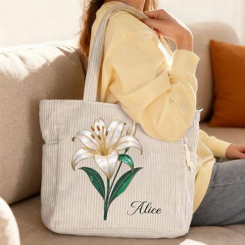 Bolso Tote de Pana Personalizado para Mujer miniatura 6