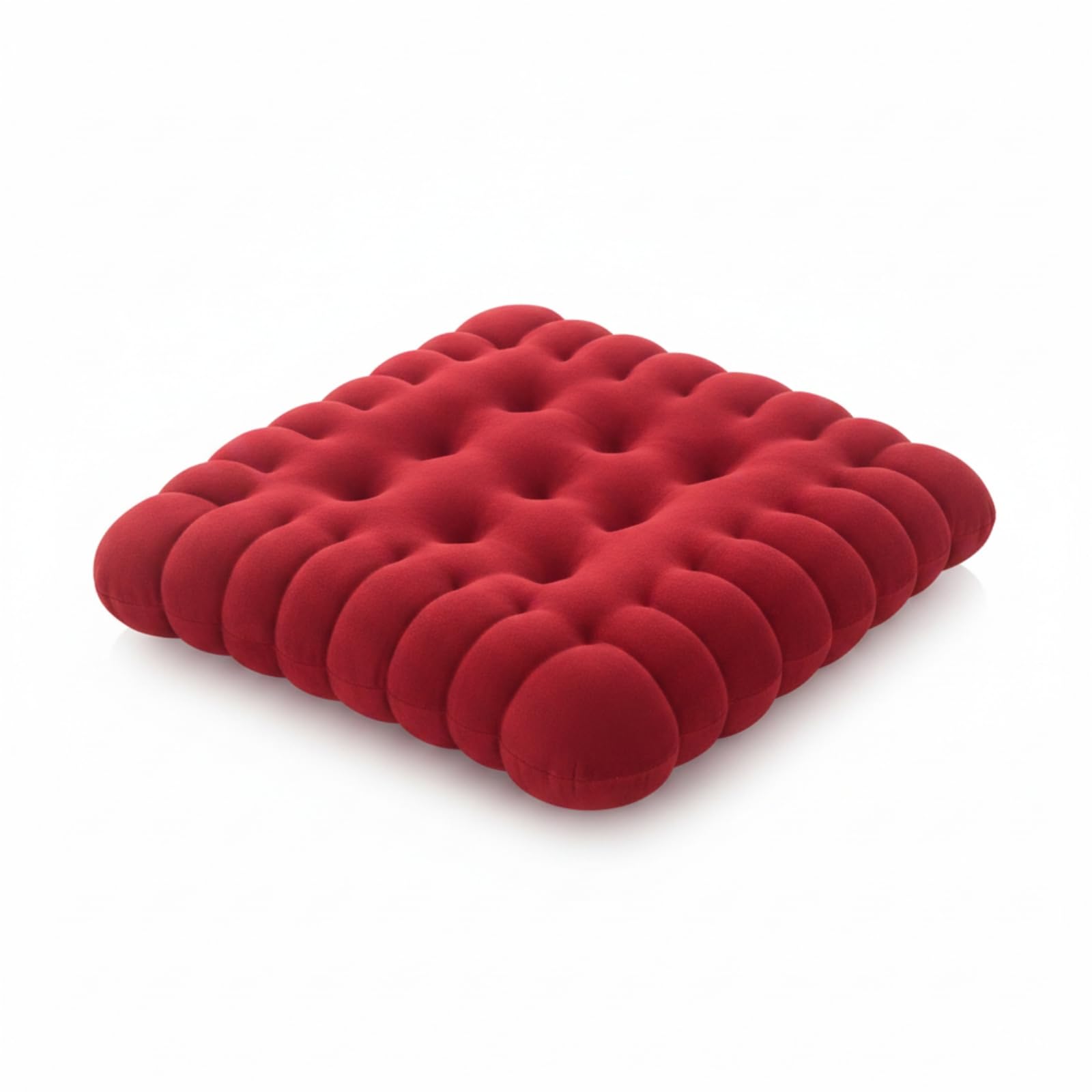 Coussin carré capitonné abricot 40x40cm pour chaise et sol