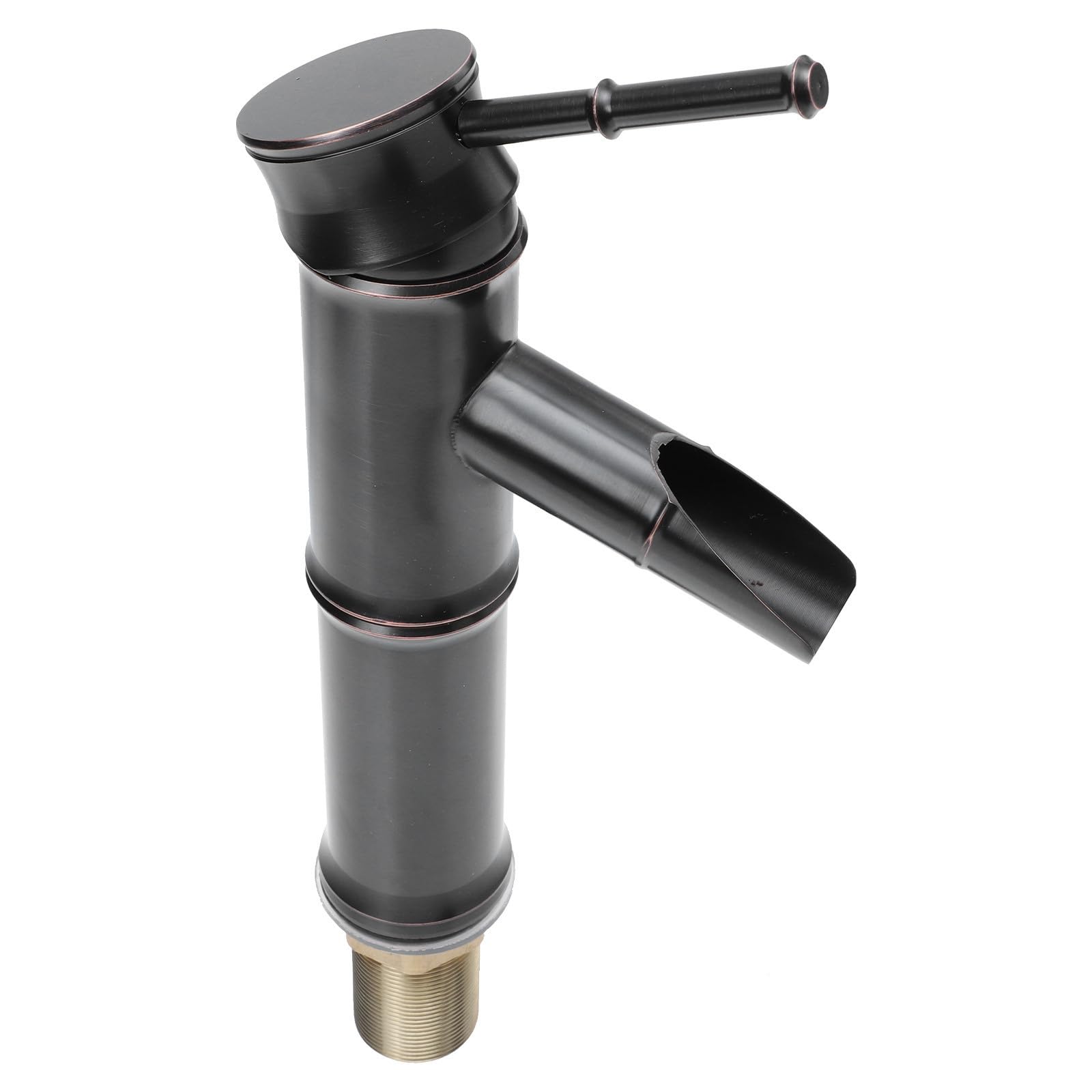 Rubinetto Lavabo Bagno a Forma di Bambù in Rame Nero per Ufficio