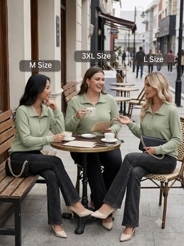 Image of Leriya Fashion Women's Casual Long Sleeve T-Shirt - Half Zip Textured Summer Tee, Lightweight Breathable Basic Top for Daily, Work & Travel,Street Style