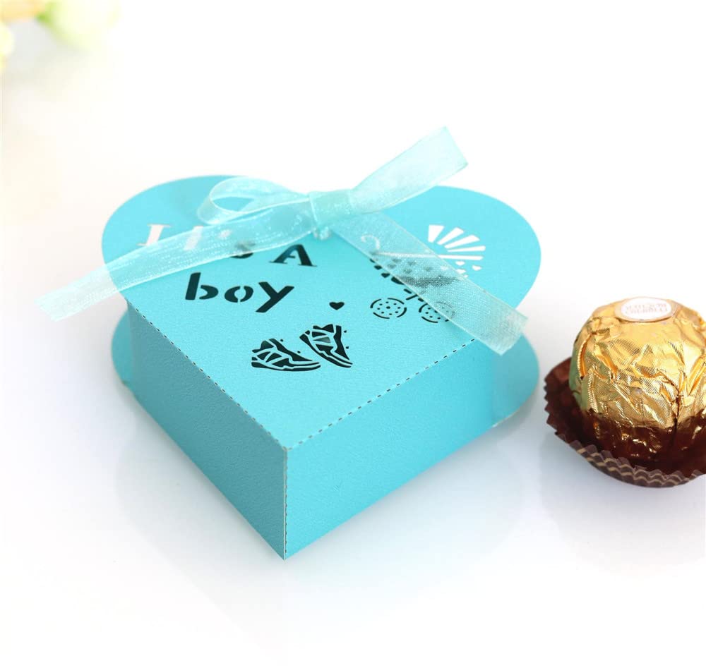 Pudełko na cukierki papierowe pudełka na upominki pudełko na smakołyki 'It's a Boy' puste pudełko prezentowe na ślub wieczór panieński baby shower zaręczyny przyjęcie 50 szt