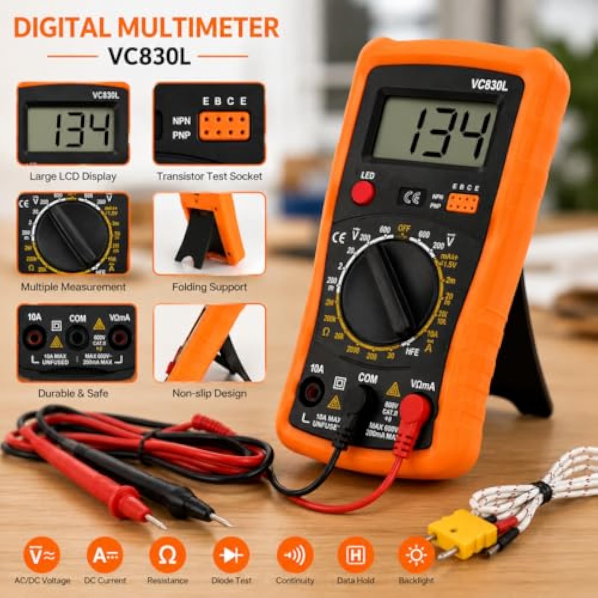 Digital Multimeter for Electronics, AC DC Clamp Meter