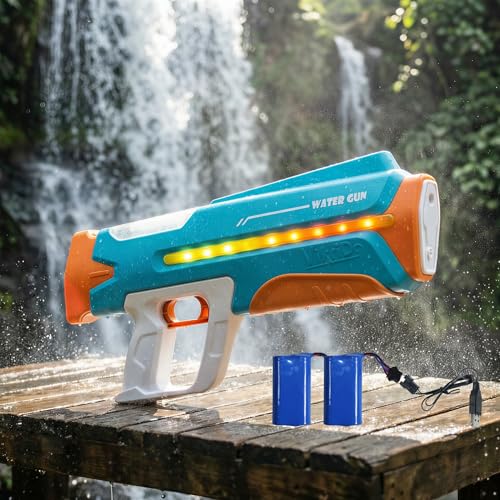 Image of VikriDA Holi Electric Water Gun Toy for Kids Electric Pichkari with Light Effects Automatic Water Soaker Gun Rechargeable Battery Holi - Boys and Girls (Multicolor)- Age 6 +| Free Extra Battery