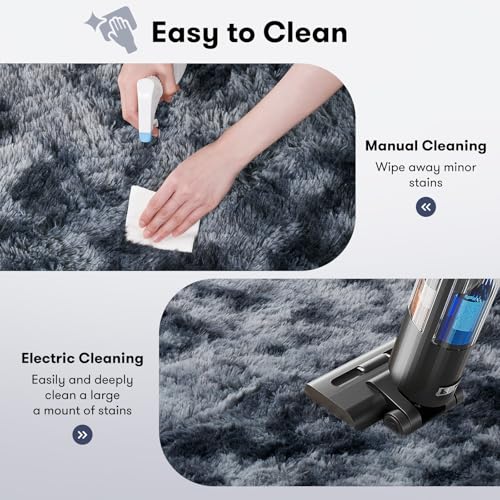 JOJOSEE Rugs Living Room, 160 x 230 cm Grey Area Rug, Anti Slip Soft Fluffy Shaggy Extra Large Floor Carpets Mat for Bedroom, Nursery Bedside (Dark Grey, 160x230cm) - Image 7