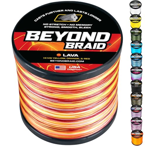 Image of Beyond Braid Braided Fishing Line -Super Strong - Abrasion Resistant - No Stretch -Blue Camo, Moss Camo, White, Green, Pink, Blue, 4 Strand 8 Strand