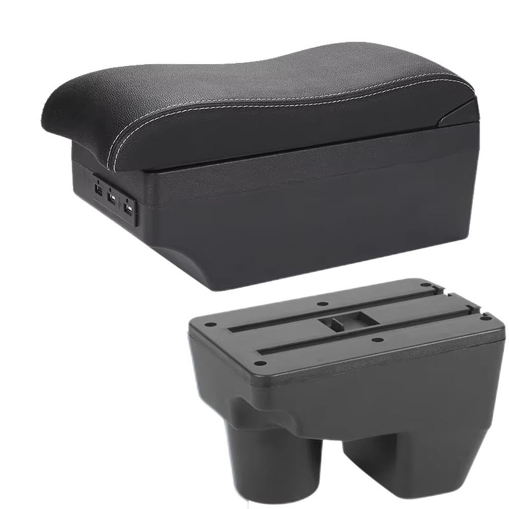 Fsozdbbpl A3 Black White 7Usb For Toyota Yaris For Yaris Elegant 2021-2024 Car Armrest Box Storage Box Curved Surface Leather Interior Parts