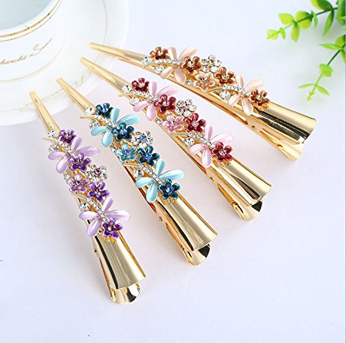FINGER LOVE Classic Duck Teeth Bows Hair Clips Hair Grip Crocodile Accessories Hairpins Chic Styling Claw Hair Barrettes Makeover Pinch Clip Hair Alligator Clips Sell by Set (B)