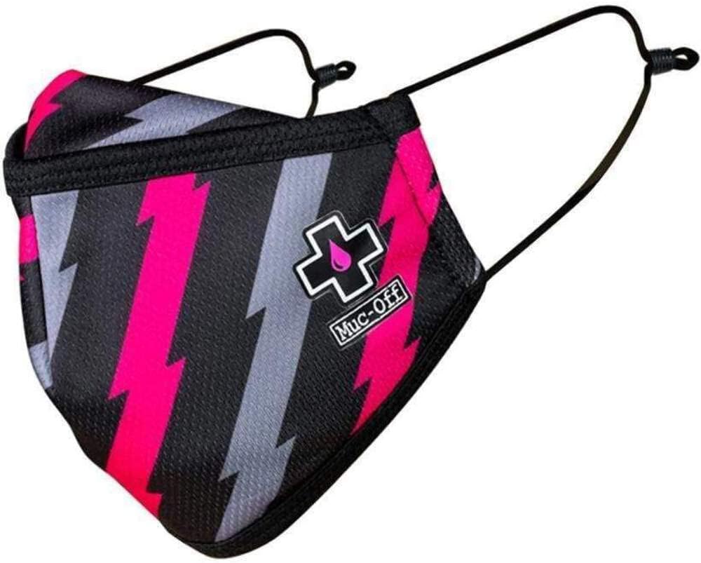 Muc-Off Bolt Face Mask, Small - Reusable Face Mask with Filter, Washable Face Covering - Adjustable Cotton Mask for Men and Women
