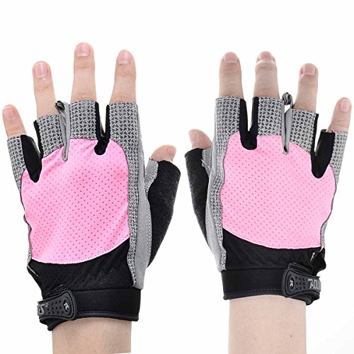 Kamo Ultralight Anti-Slip Breathable Gloves for Gymnastics,Kayaking,Paddling,Sailing,Weight Lifting,Training,Fitness,Bodybuilding and Outdoor Anti-Slip Cycling Gloves Men & Women(Pink,L)