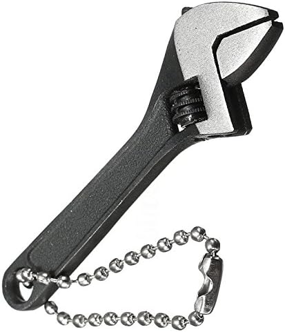 Miniatura 3 de Mini llave de 2.5 pulgadas2.677 in, llave de tuerca ajustable, herramienta de mano, herramienta de mano, anillo de cadena de regalo