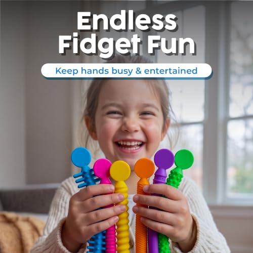Image of BUNMO Stretchy Strings - Stimulating & Fun Fidget Toys for Kids - Hours of Fun - Non-Mouthable Toy 3+ - Super Sensory 6 Pack