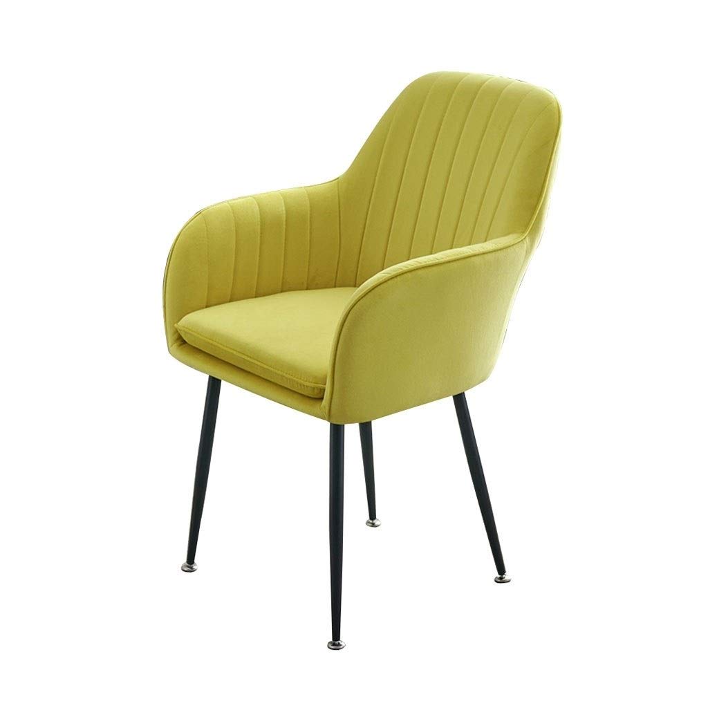 SJIALEN Soft Velvet Dining Chair,Office Lounge Chair for Living Room Bedroom Kitchen Modern Design Kitchen Chair Kitchen Chair (Color : Yellow)