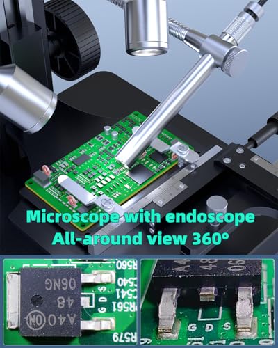 Image of JL269S 5 Lens 10.1'' HDMI Digital Microscope 5000X with Endoscope, 24MP Biological Microscope for Adults Kids Home Lab, Coin Microscopes Full View for Error Coins, Windows PC Compatible, 32GB