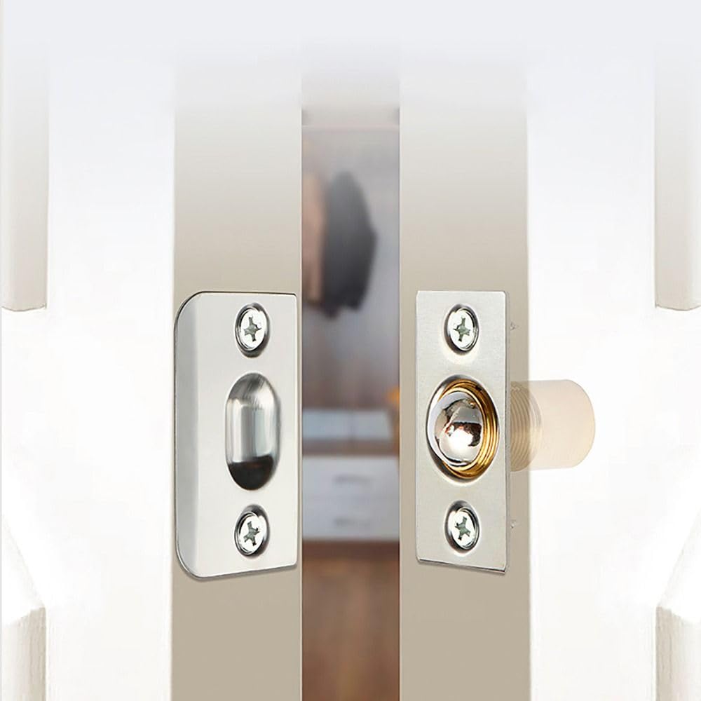 2Pcs Adjustable Roller Stainless Steel Ball Door Spring Catch Lock Internal Latch Set Cabinet for Adjustable Hardware - Image 3